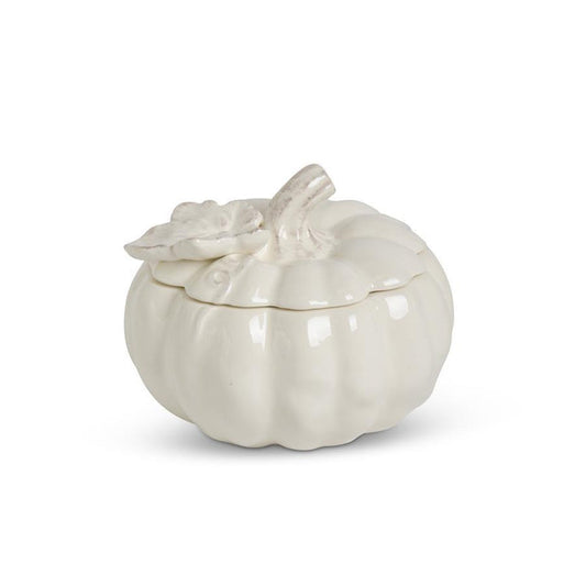 5.5" Cream Lidded Pumpkin