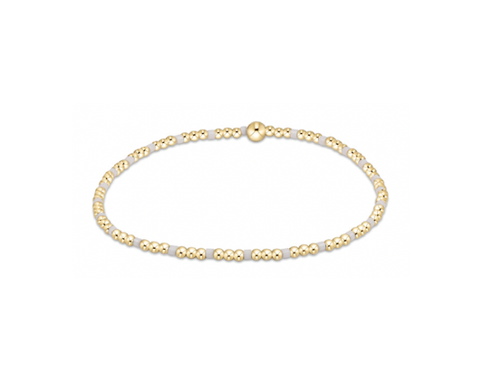 Hope Sincerity Pattern 2mm Bead Bracelet - White