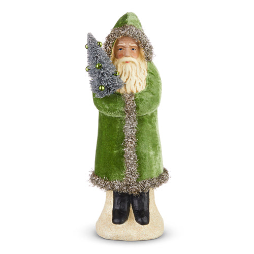 Green Velvet Santa 12"