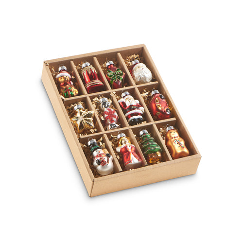 Box of Vintage Traditional Christmas Ornaments- Set of 12