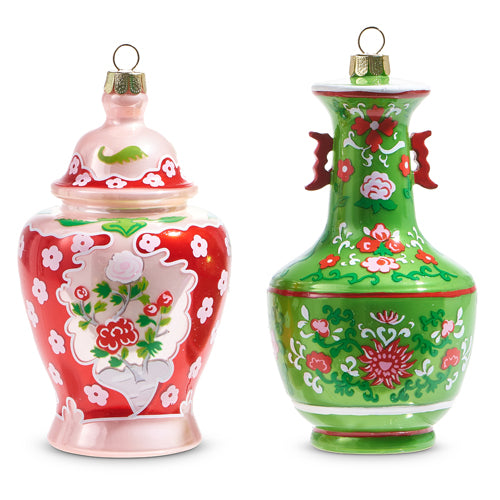 Chinoiserie Jar Ornament 5"