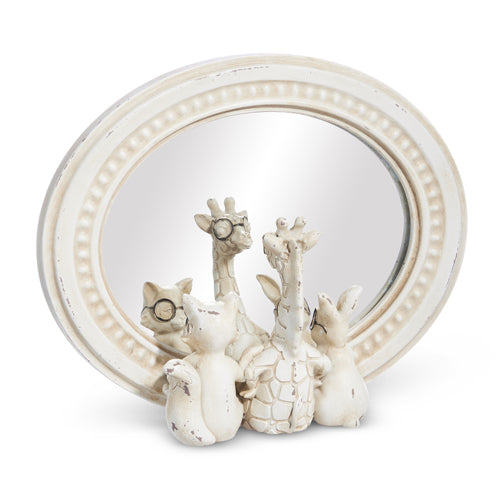 Critter Friends with Glasses Mirrored Decor 8.75in