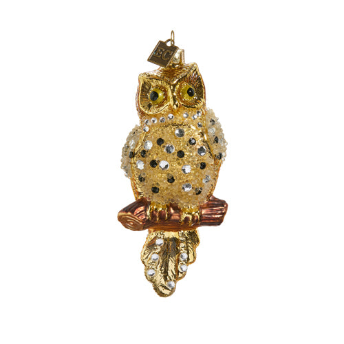 EC JEWELED OWL ORNAMENT 4.75"