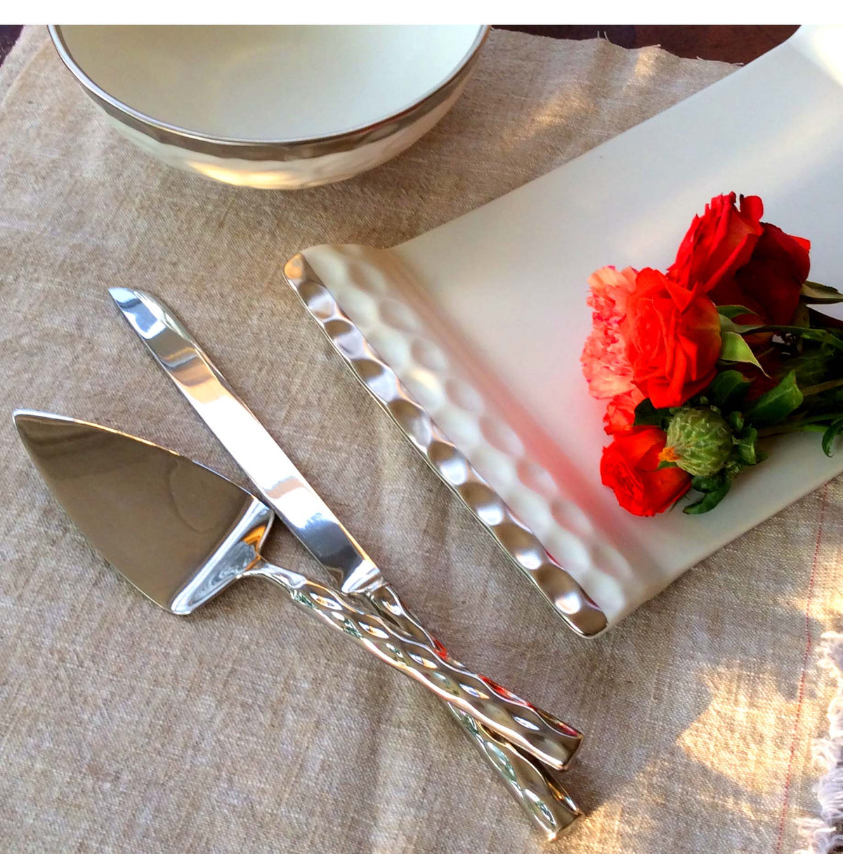 Truro Platinum Cake Knife & Server