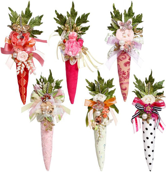 Jeweled Embellished Carrots, Assortment of 6 - 10"