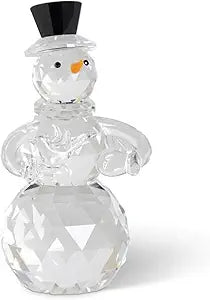 Crystal Snowman w/Carrot Nose & Black Top Hat 5in