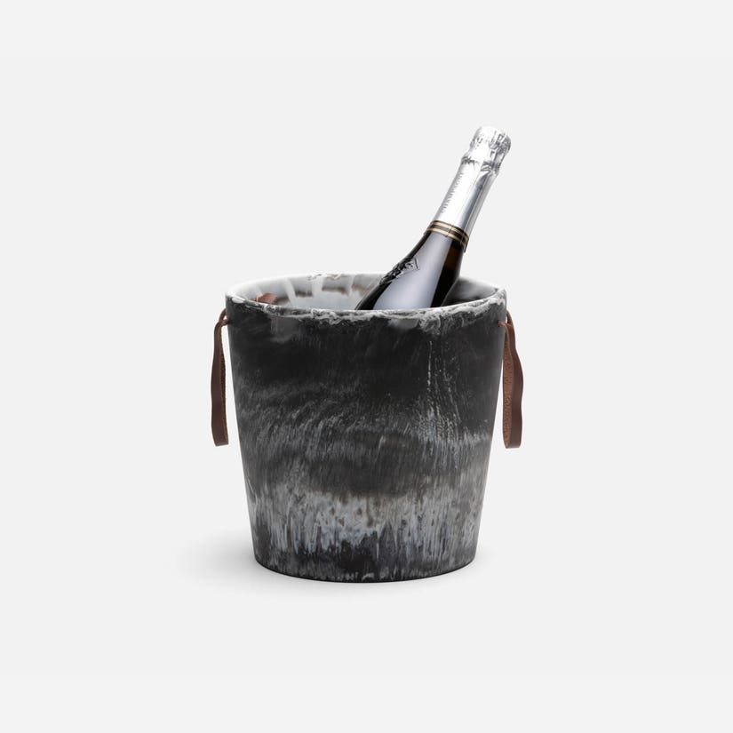 Wesley Black Resin Champagne Bucket-9"Dx9"H