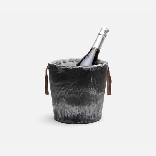Wesley Black Resin Champagne Bucket-9"Dx9"H
