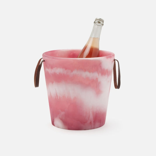 Wesley Pink Resin Champagne Bkt-9"Dx9"H
