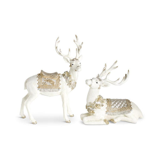 Glitter 16" Crm/Gld/Silvr Deer