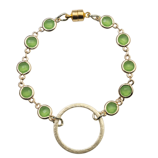 Green Crystal/Gold Bracelet