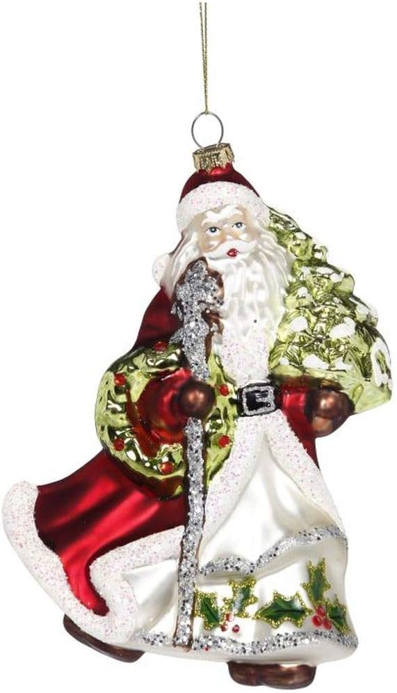 Santa W/Wreath ORN 7"