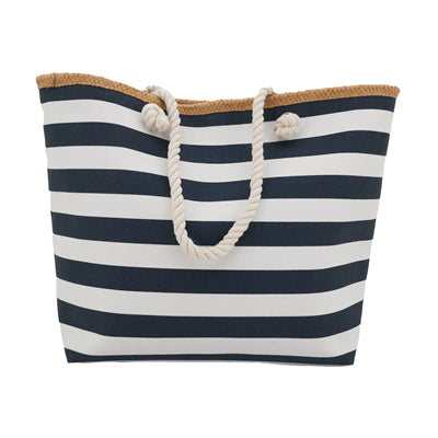 Striped Tote Bag (Navy & White)