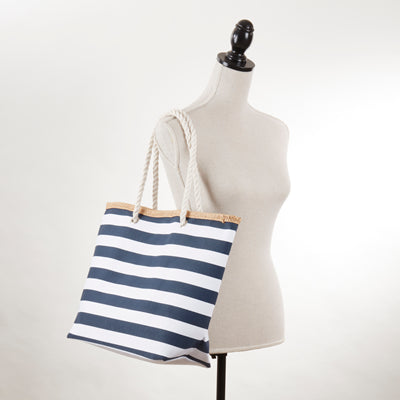 Striped Tote Bag (Navy & White)