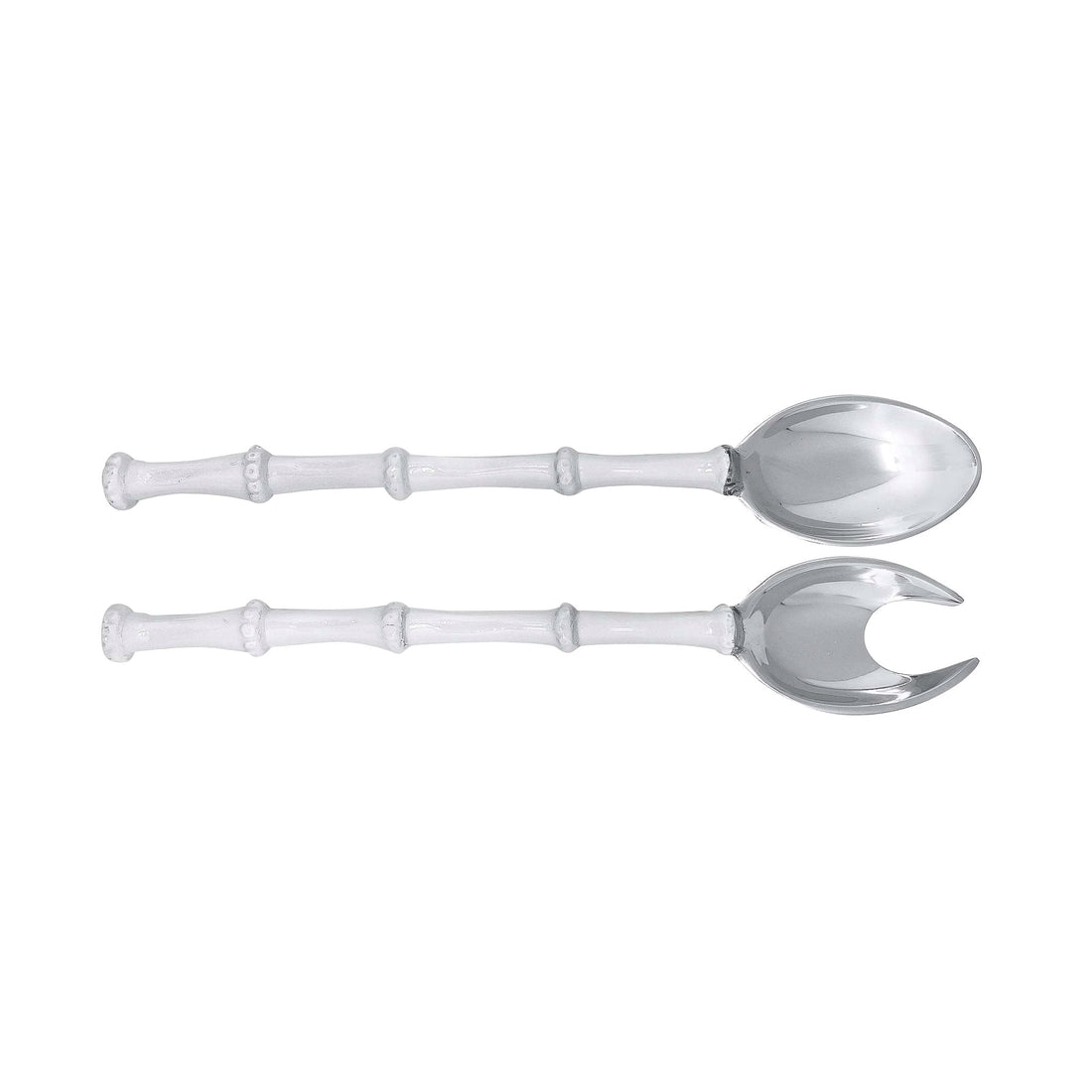 Bamboo White Salad Servers S/2