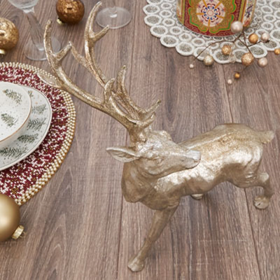 13" Standing Deer Silver