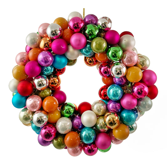 Glass ball wreath multicolor d23cm