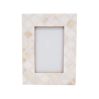 4x6  Moroccan Tile Bone Photo Frame