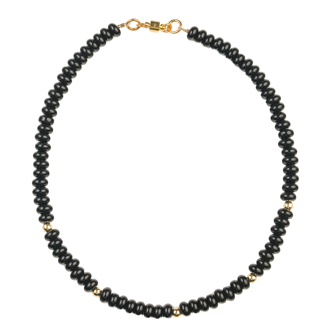 Stone Rondelle, 18K Gold Necklace