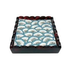 Tortoise Blue Scalloped Napkin Box Set