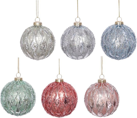 Harlequin Ball Ornament, Small, Assorted - 3 Inches