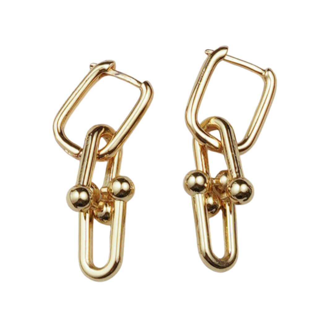 Lexington Gold Horsebit Cuff Earrings