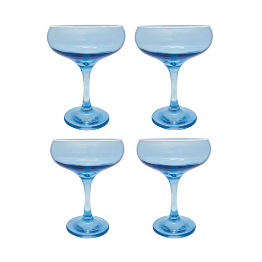 Fine Line Light Blue With White Rim Coupe Set of 4