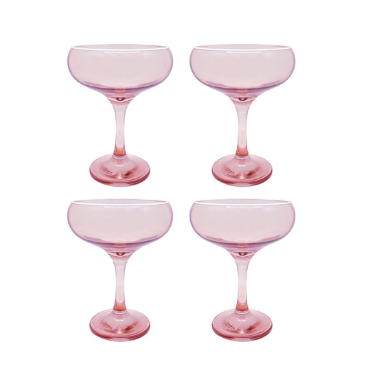 Fine Line Quartz With White Rim Coupe Set of 4