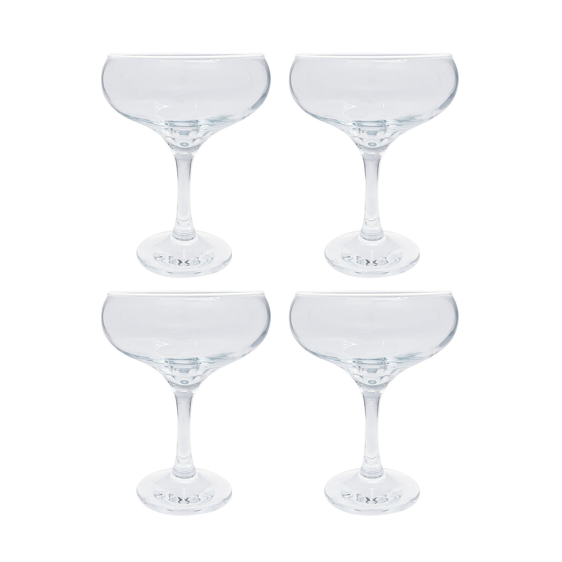Fine Line Clear With White Rim Coupe Set of 4