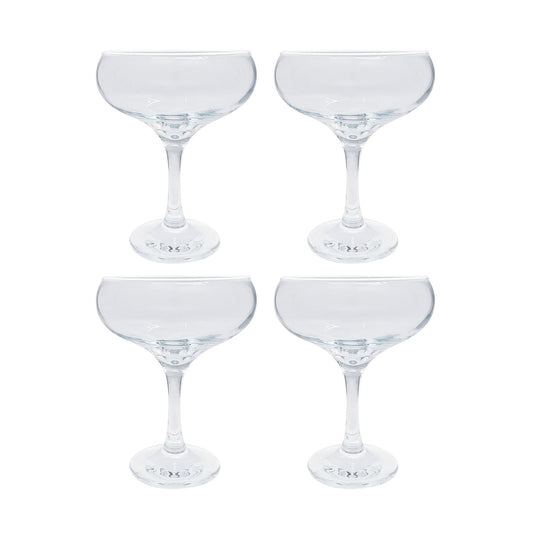 Fine Line Clear With White Rim Coupe Set of 4