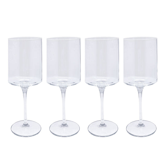 Fine Line Clear With White Rim Wine Glass Set of 4