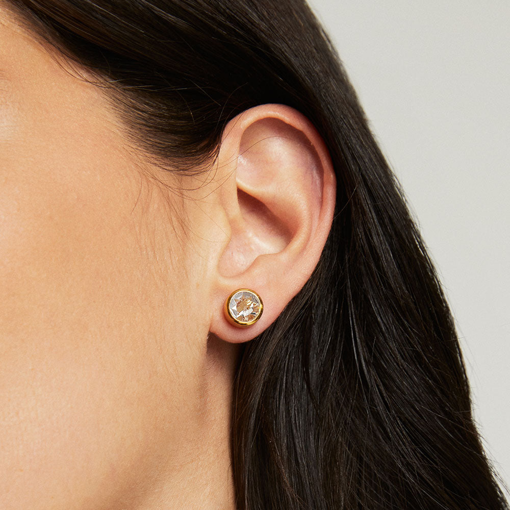Signature Quartz Midi Stud Earrings