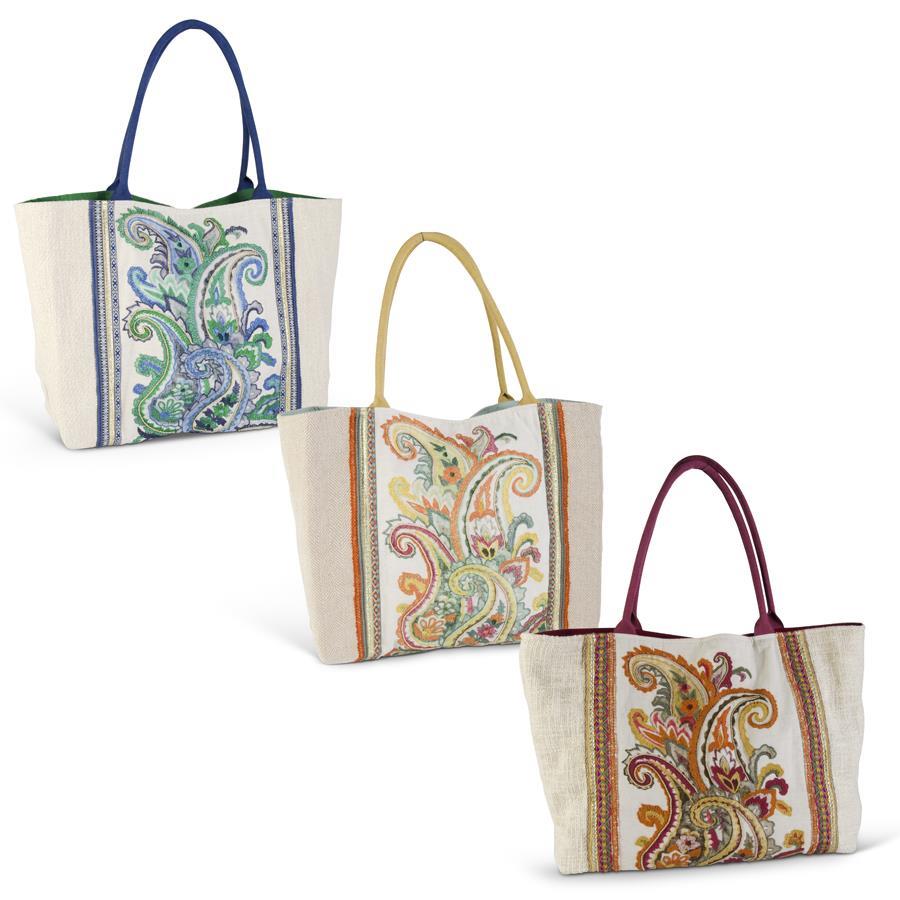 Paisley Beaded Tote Bag