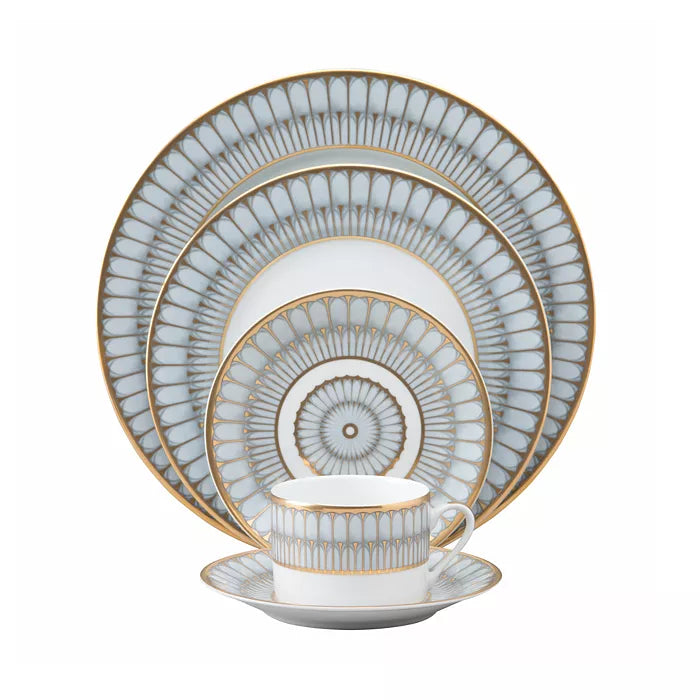 Arcades Dinner Plate, Grey/Gold