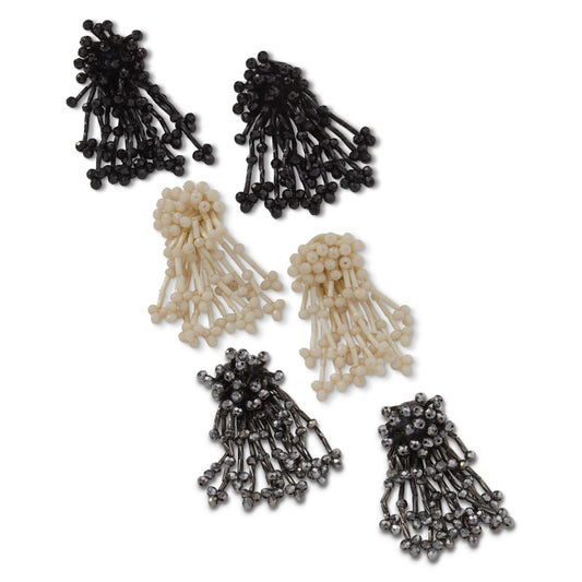 Long Bead Fringe Earrings