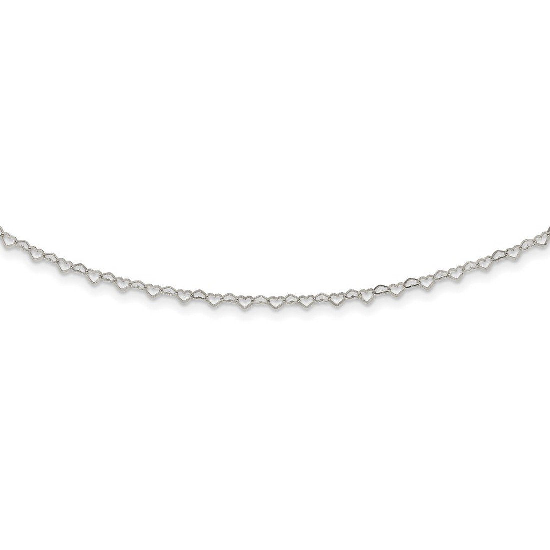 17" Choker Love Chain - Sterling Silver