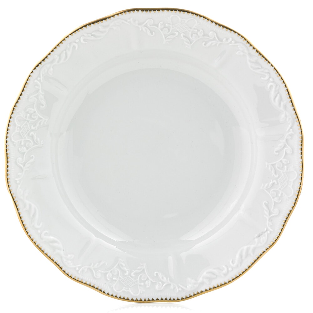 Simply Anna White & Gold - Rim Soup Bowl