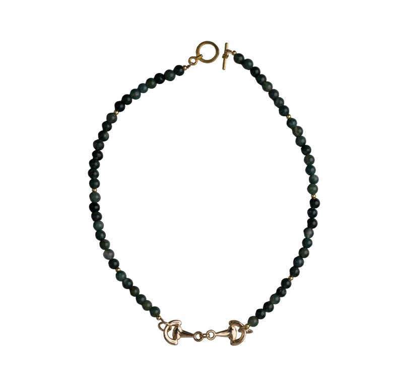 Snaffle Bit Choker-Moss