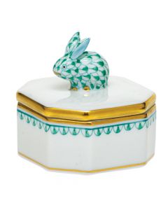 Petite Octagonal Box Bunny Green
