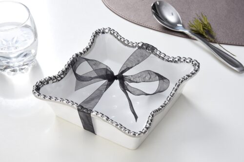 Salerno Cocktail Napkin Holder w/Silver