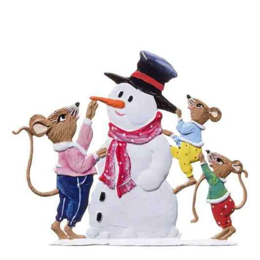 Mice w/Snowman, Painted