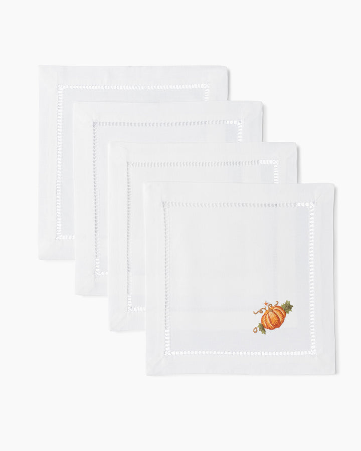 Embroidered Cotton Cocktail Napkins Set of 4