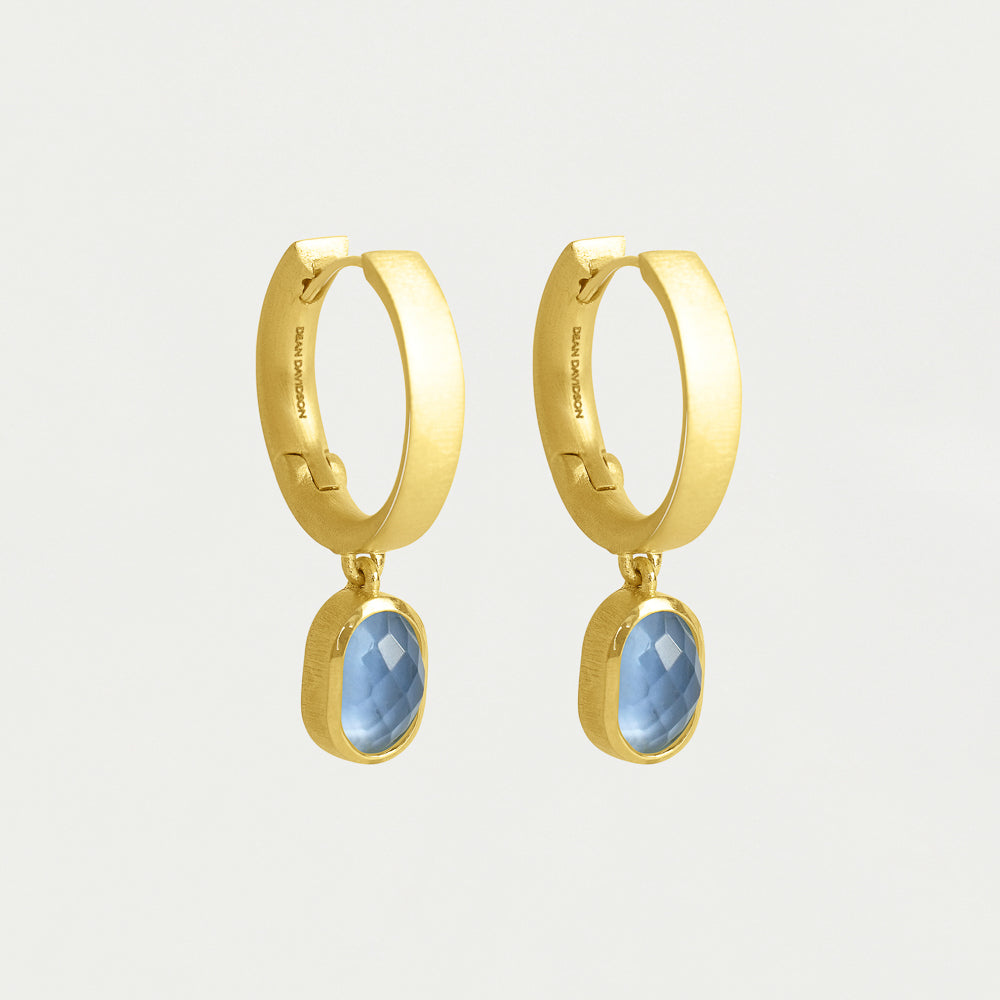 Mercer Gemstone Mini Drops Earrings - Iridescent Midnight Blue