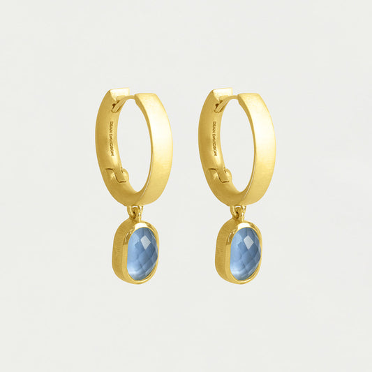 Mercer Gemstone Mini Drops Earrings - Iridescent Midnight Blue