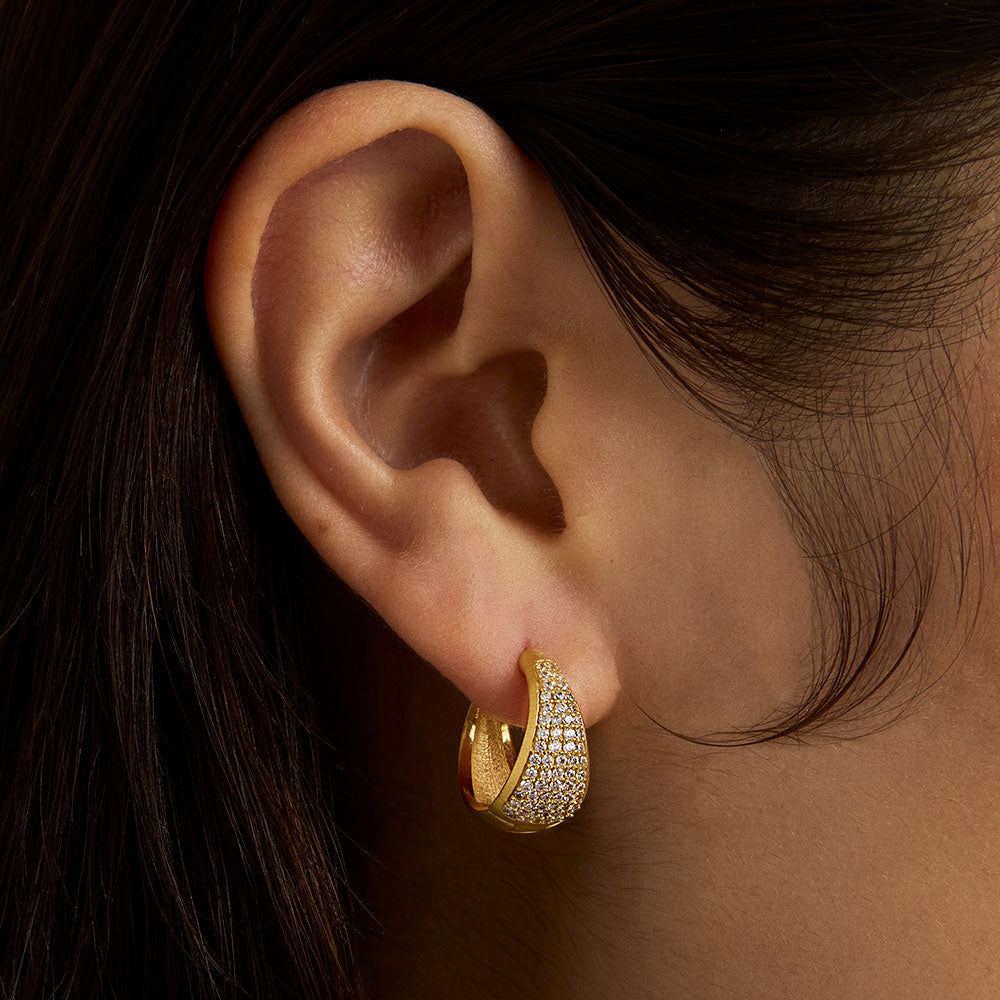 Margaux Pavé Huggie Hoops
