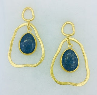 Organic shape dangle earring with Lapis Earrings