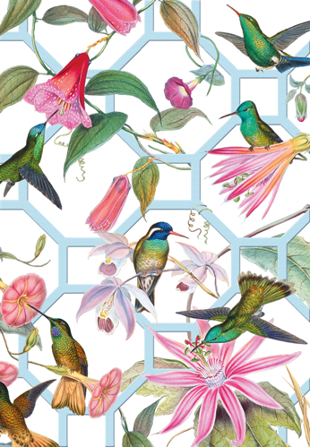Hummingbird Trellis -Wedding Card