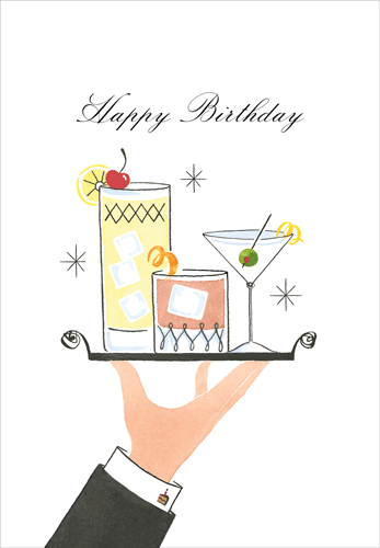 Gentlemen's Cocktails Eday Bday Card