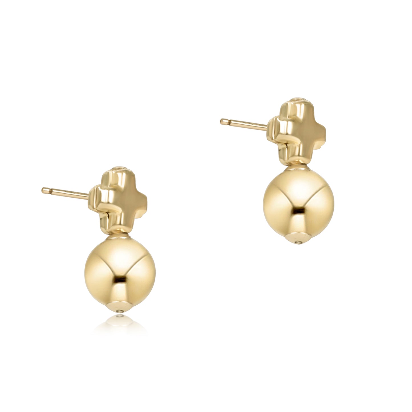 Signature Cross Small Gold Stud - Classic Gold Earrings