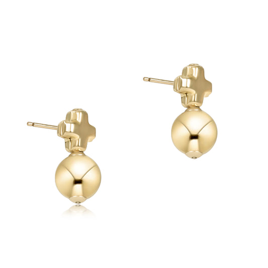 Signature Cross Small Gold Stud - Classic Gold Earrings